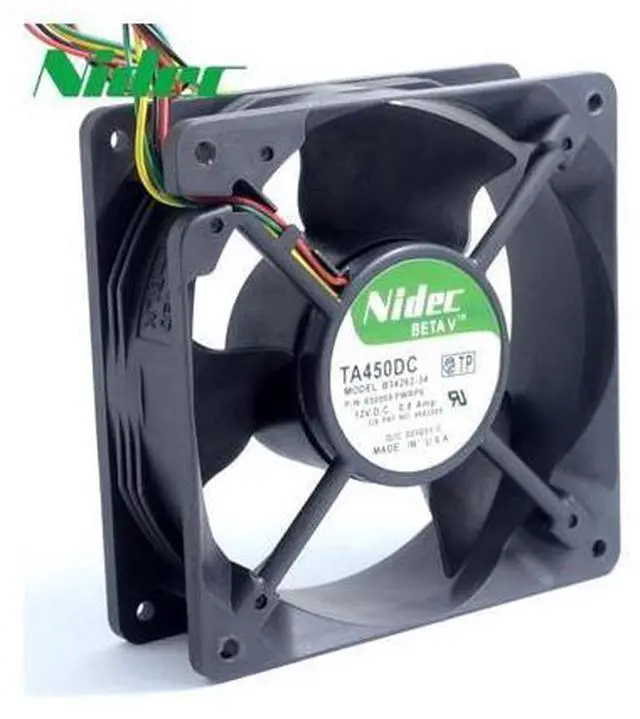 Main image of Nidec TA450DC B34262-34 12V 0.8A 12038 12cm large air flow cooling fan 120*120*38mm