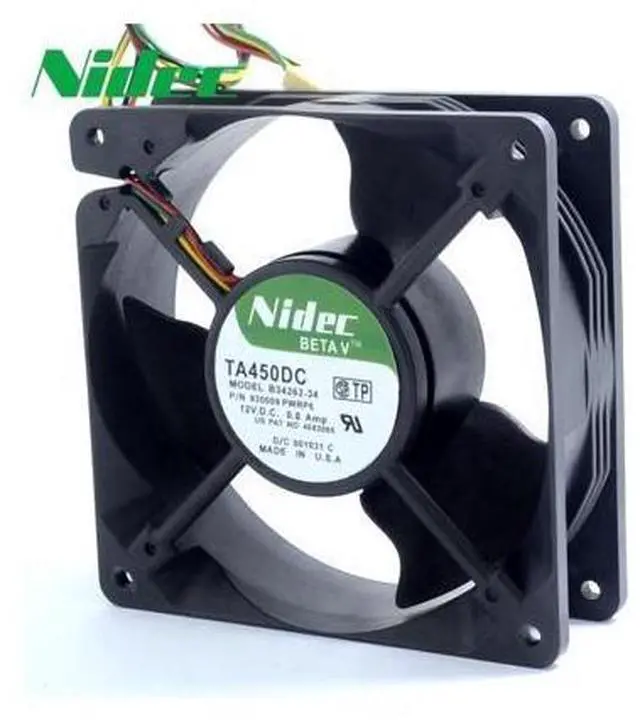 Alt view image 2 of 6 - Nidec TA450DC B34262-34 12V 0.8A 12038 12cm large air flow cooling fan 120*120*38mm