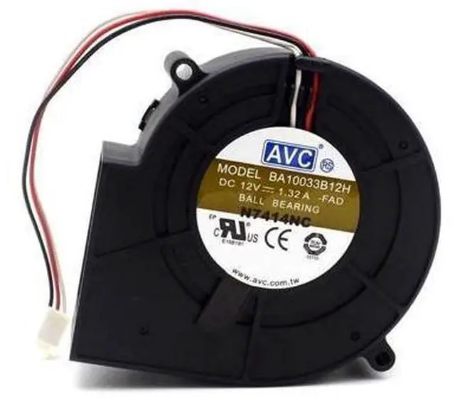 Alt view image 3 of 6 - AVC 9733 DC 12V 1.32A BA10033B12H 3 wire turbine cooling fan blower