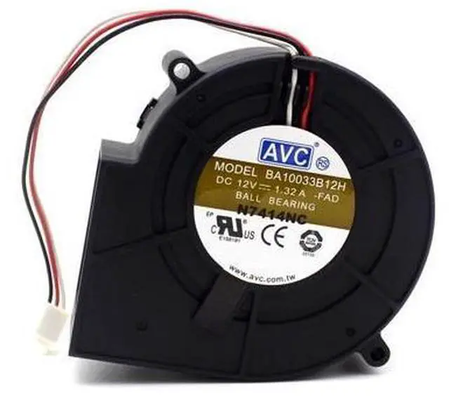 Alt view image 3 of 6 - AVC 9733 DC 12V 1.32A BA10033B12H 3 wire turbine cooling fan blower