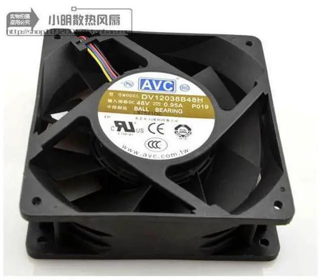 Alt view image 6 of 6 - AVC 48V 0.95A DV12038B48H 12CM 12038 industrial inverter cooling fan 120*120*38mm