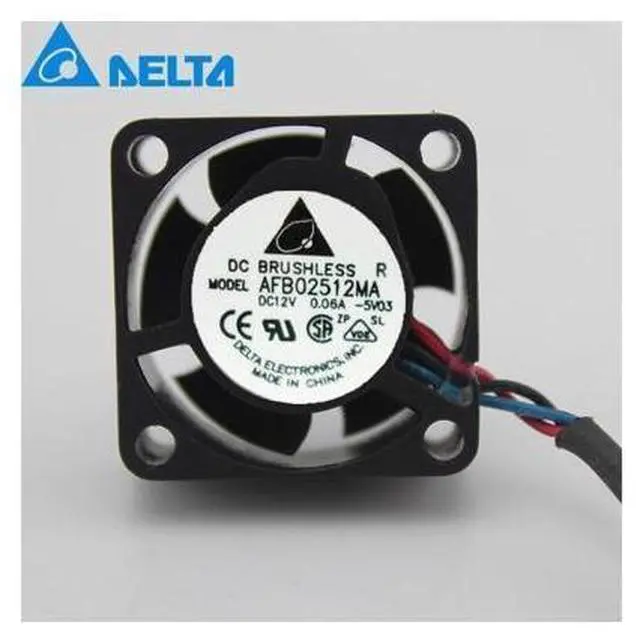 Main image of 2pcs AFB02512MA 2510 25mm 25*25*10mm DC 12V 0.06A Dual ball 3-P axial mini micro cooling fan