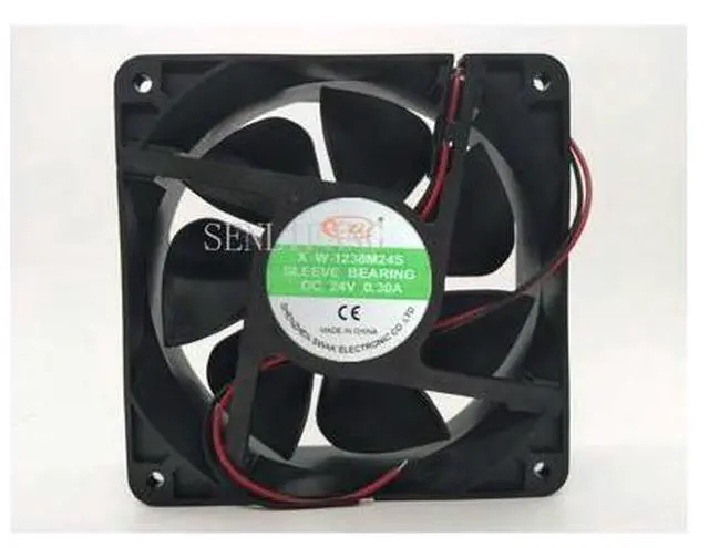 Main image of X.W-1238M24S Inverter Cooling Fan DC 24V 0.3A 12038 12CM 120*120*38mm 2 Wires