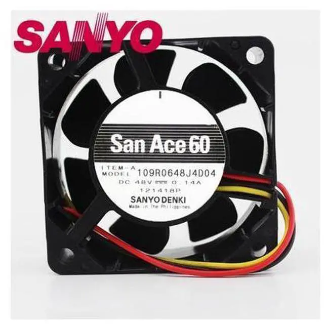 Main image of 1pcs 109R0648J4D04 DC 48V 0.14A axial cooling fan 6025 60*60*25mm