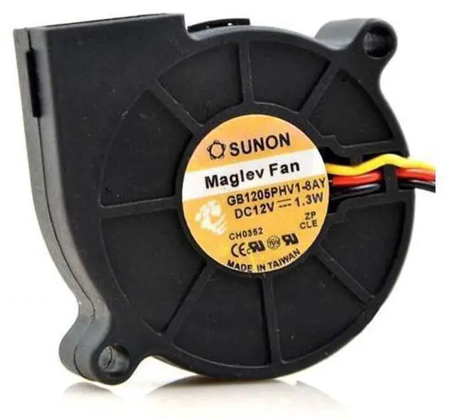 Alt view image 2 of 5 - 1pcs GB1205PHV1-8AY 12V 1.3W 5015 5CM three-line turbo cooling fan