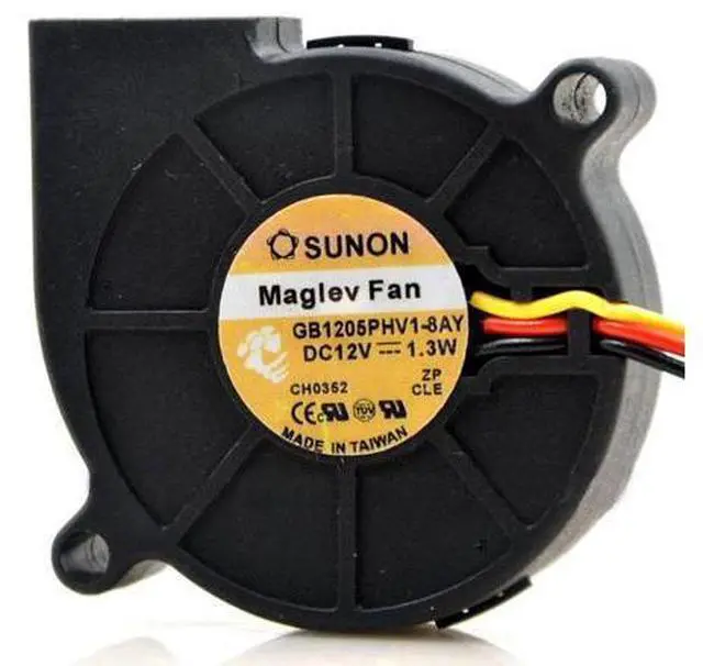 Alt view image 3 of 5 - 1pcs GB1205PHV1-8AY 12V 1.3W 5015 5CM three-line turbo cooling fan