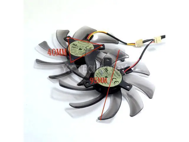 Alt view image 2 of 5 - EVERFLOW T129215SM 95mm 2 PIN 3 PIN computer cooler fan Gigabyte GV-N650OC-1Gl 2Gl GV-N550WF2 N56GOC R667D3 R777OC