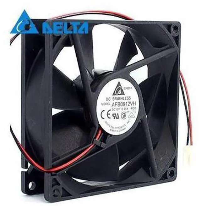 Alt view image 3 of 6 - Delta New and original 9025 9cm double ball bearing fan 12V 0.60A AFB0912VH wind capacity for Delta 90*90*25mm