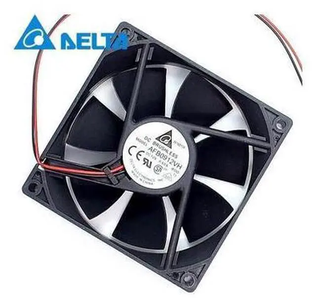 Alt view image 5 of 6 - Delta New and original 9025 9cm double ball bearing fan 12V 0.60A AFB0912VH wind capacity for Delta 90*90*25mm