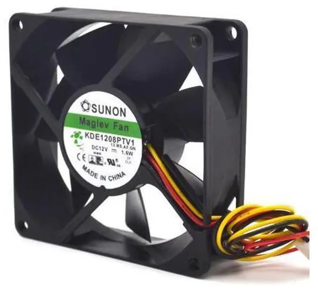 Alt view image 2 of 4 - SUNON ultra - quiet chassis fan 12V 1.6W KDE1208PTV1, 13.MS.AF.GN DC 12V 1.6W 3-wire 3-pin connector 80mm 80x80x25mm