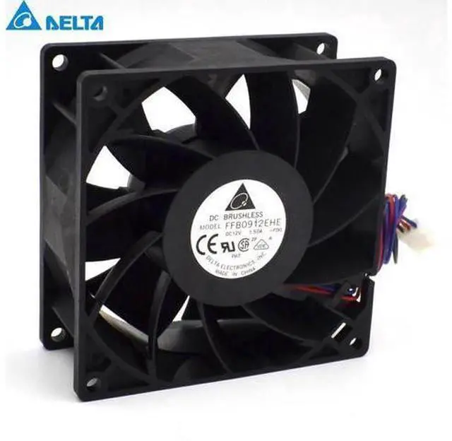 Main image of Delta New 9038 9cm FFB0912EHE-FOO 12V 1.5A dual ball bearing fan violence 90*90*38mm