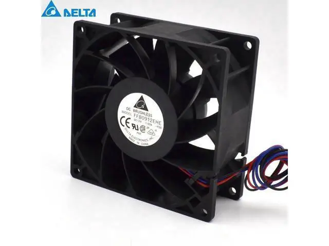 Alt view image 3 of 6 - Delta New 9038 9cm FFB0912EHE-FOO 12V 1.5A dual ball bearing fan violence 90*90*38mm