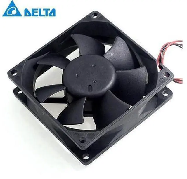Alt view image 5 of 5 - Delta New AFB0812H 8cm 8025 12V 0.24A 2wire double ball bearing fan pwm 80*80*25mm