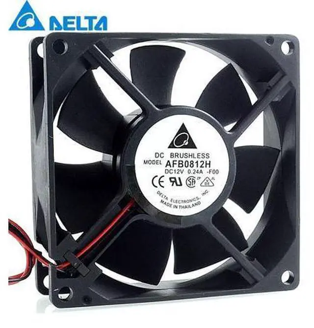 Main image of Delta AFB0812H 8cm 8025 12V 0.24A 2wire double ball bearing fan pwm 80*80*25mm