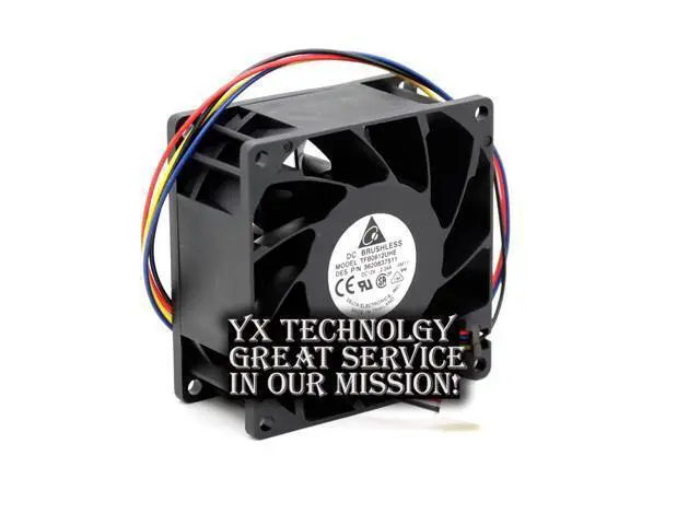 Alt view image 2 of 6 - 2pcs Delta Origina 8038 TFB0812UHE ultra violent 8000 rpm dual ball bearing fan pwm 2.34A 80*80*38mm