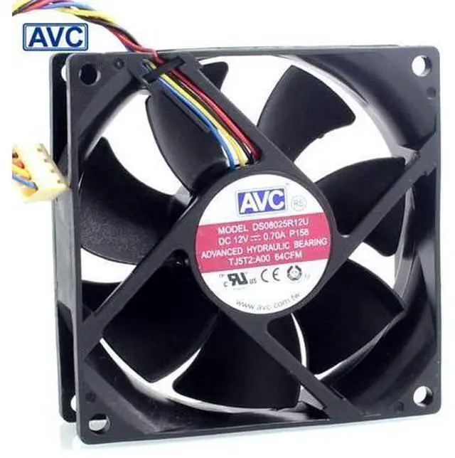Main image of AVC 8025 8CM wind capacity 12V 0.70A PWM DS08025R12U fan speed control 80*80*25mm