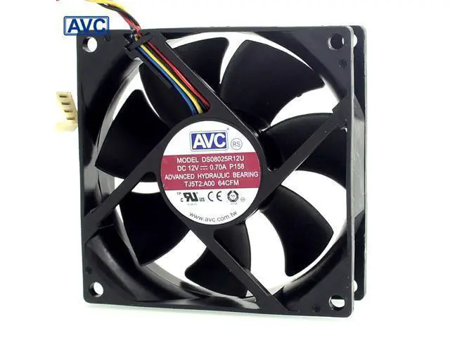 Alt view image 2 of 6 - AVC 8025 8CM wind capacity 12V 0.70A PWM DS08025R12U fan speed control 80*80*25mm