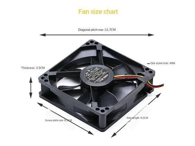 Alt view image 3 of 3 - 3610SB-04W-B29 12V 0.09A Ultra-Quiet 9225 9CM Power Supply of PC Case Fan