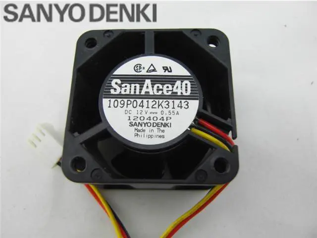 Alt view image 3 of 5 - SANYO and server fans 109P0412K3143 winds of 12V axial fan 40*40*28mm