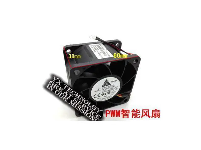 Alt view image 4 of 4 - New 6038 6CM server chassis fan 12V 0.78A FFC0612DE PWM thermostat 60*60*38mm