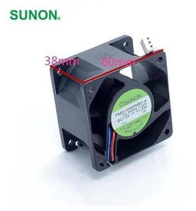 Main image of SUNON 6038 winds of 6CM server fan 12V 11.2W PMD1206PMB1-A 60*60*38mm