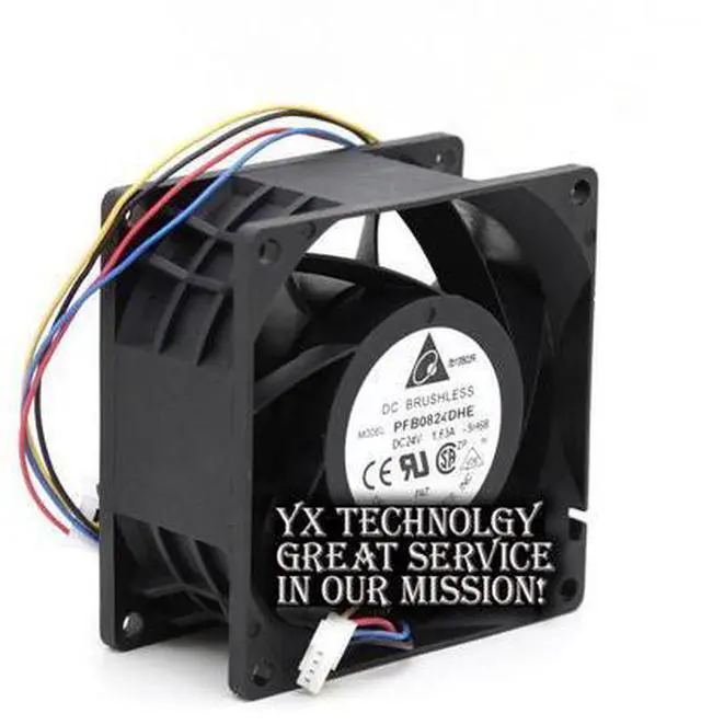 Alt view image 2 of 6 - Delta Large wind PFB0824DHE 24V 8cm 1.63A four-wire PWM inverter fan 80*80*38MM