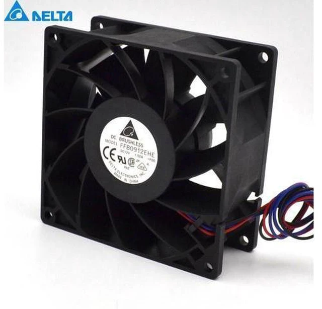 Alt view image 3 of 6 - New 9038 dual ball bearing fan violence 9CM 12V 1.5A FFB0912EHE-FOO 90*90*38mm