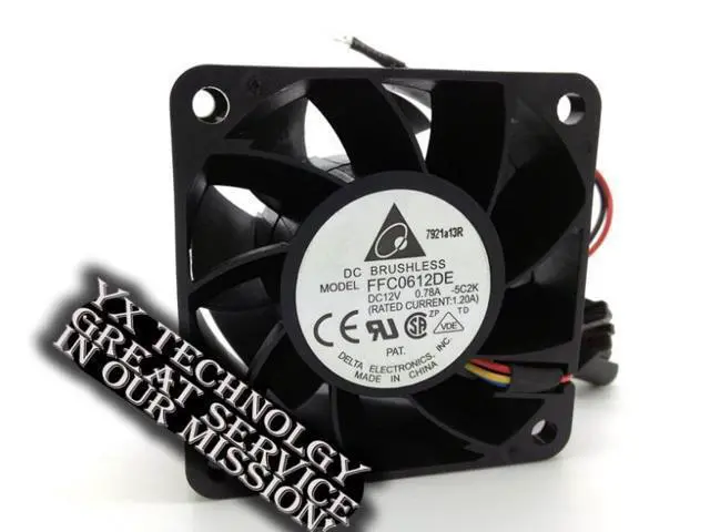 Alt view image 3 of 4 - 6038 6CM server chassis fan 12V 0.78A FFC0612DE PWM thermostat 60*60*38mm