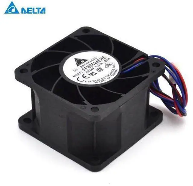 Alt view image 5 of 6 - Delta The new FFB0624EHE 24V 0.57A 6CM 6038 third-line speed ball bearing fan for 60*60*38mm