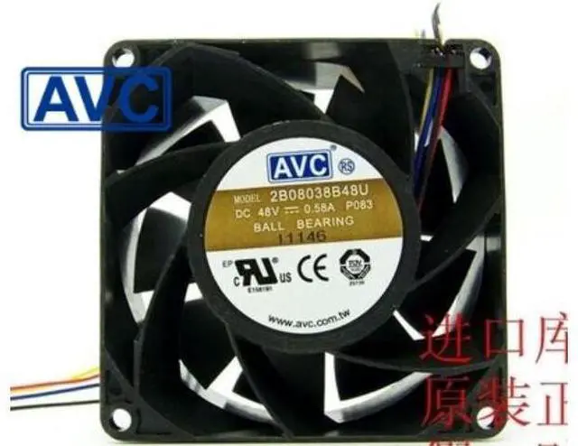 Main image of and 2B08038B48U 8038 8 48V 0.58A PWM double ball bearing fan 80*80*38mm