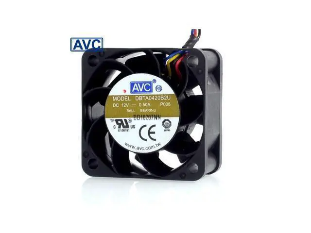 Alt view image 2 of 6 - AVC New 4020 4CM wind capacity 12V 0.50A DBTA0420B2U PWM fan speed control 40*40*20mm
