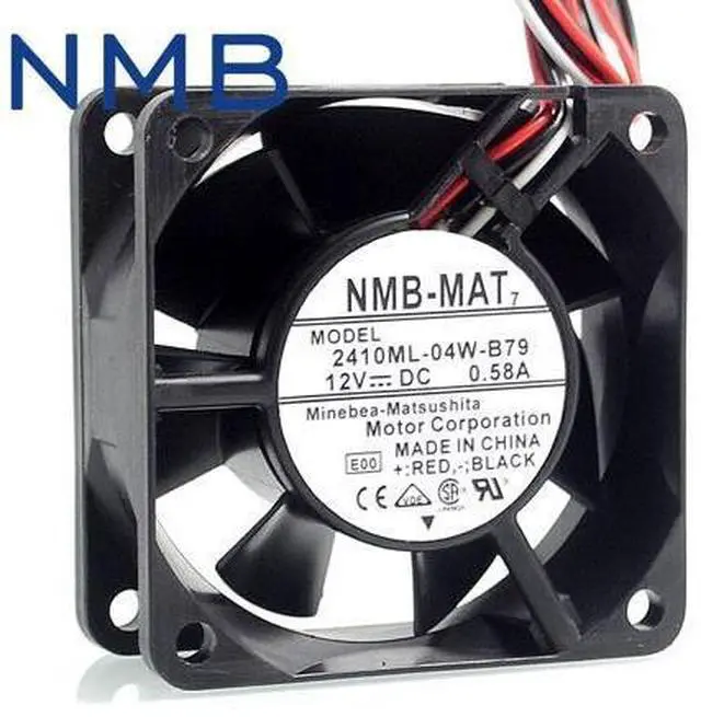 Main image of 2410ML-04W-B79 6025 6CM 12V 0.58A three wire speed dual- ball bearing fan 60*60*24mm