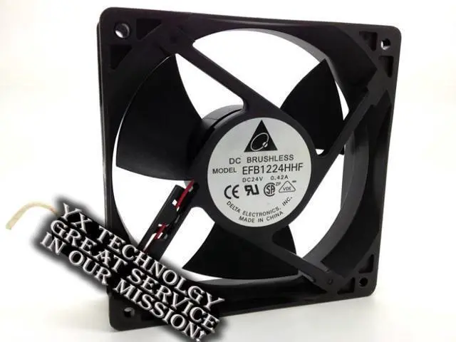 Alt view image 2 of 4 - delta Drive 12032 12cm dual ball bearing fan 24V 0.42A EFB1224HHF 120*120*32mm