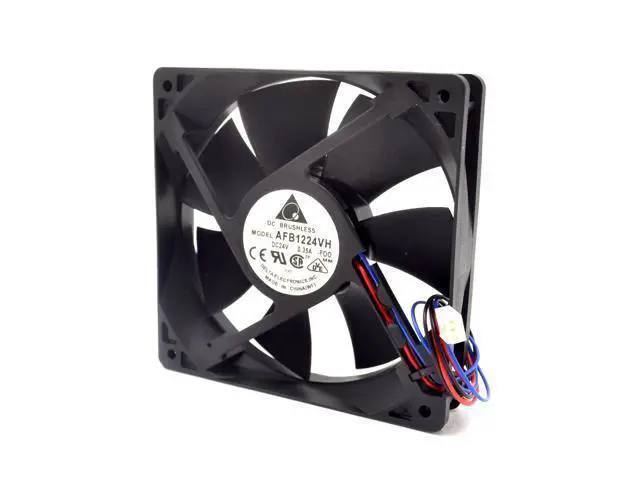 Alt view image 4 of 6 - AFB1224VH-FOO 12cm 24V 0.35A 12025 high-end dual ball bearing fan drive DELTA 120*120*25mm