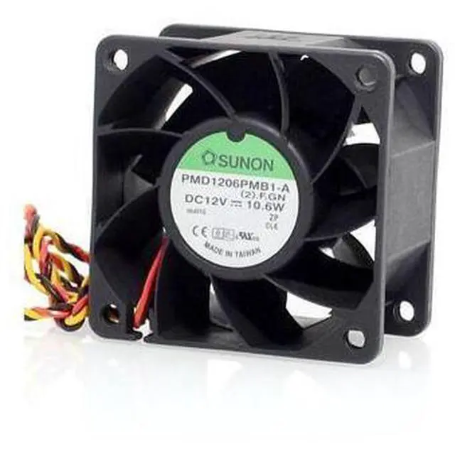 Alt view image 2 of 6 - 2pcs New 6038 dual ball bearing fan 12V 10.6W server PMD1206PMB1-A 60*60*38mm