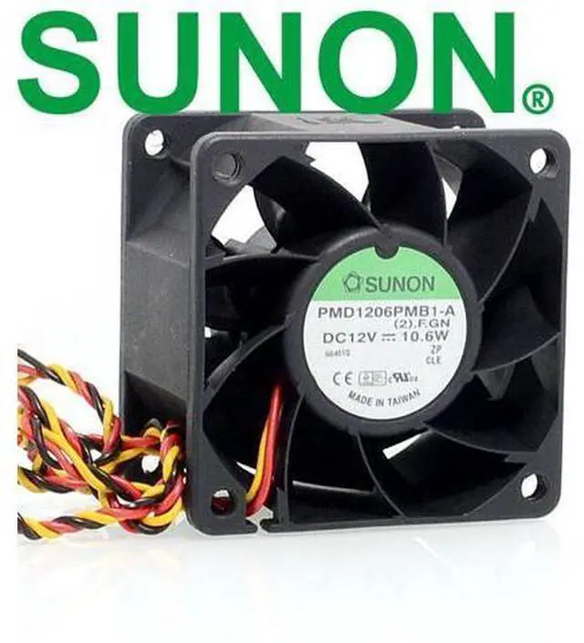 Main image of 2pcs 6038 dual ball bearing fan 12V 10.6W server PMD1206PMB1-A 60*60*38mm