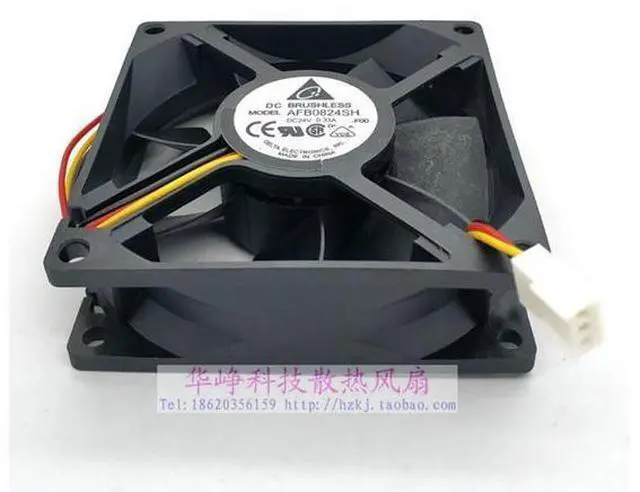 Alt view image 6 of 7 - Delta AFB0824SH 8025 8cm 24V 0.33A dual ball bearing drive fan 80*80*25mm