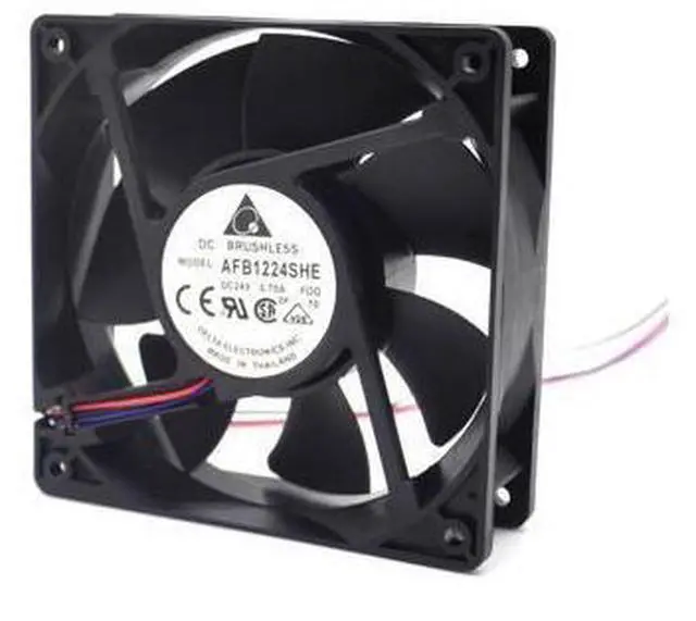 Alt view image 4 of 5 - New AFB1224SHE 12038 24V 0.75A fan dual ball wind capacity inverter durable for Delta 120*120*38mm