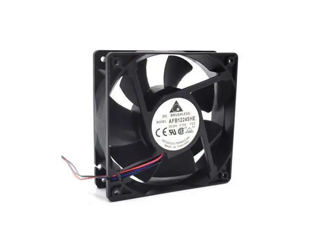 Alt view image 3 of 5 - New AFB1224SHE 12038 24V 0.75A fan dual ball wind capacity inverter durable for Delta 120*120*38mm