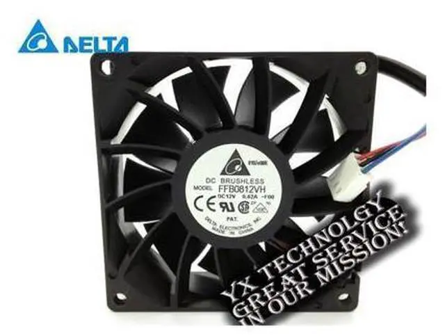 Main image of Delta New 8025 pairs of ball 8cm chassis fan speed 12V 0.42A FFB0812VH-FOO 80*80*25mm