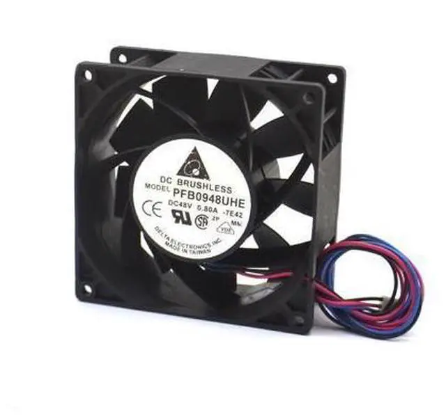 Alt view image 2 of 4 - 90*90*38mm 3-wire PFB0948UHE 9038 48V 0.8A wire wind inverter fan for delta