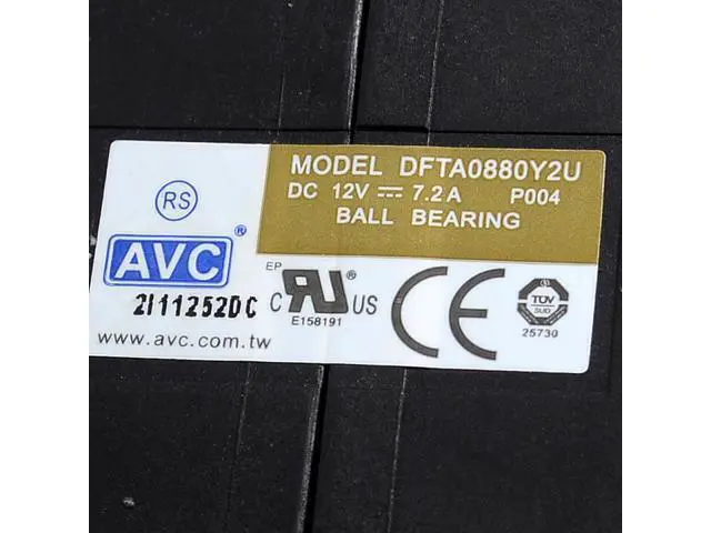Alt view image 6 of 6 - AVC DFTA0880Y2U 12V 7.2A 8080 dual motor car booster fan violence 80 * 80 * 80mm
