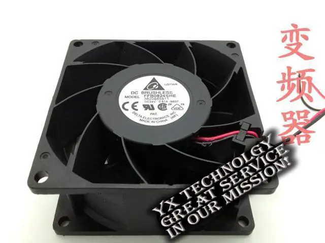 Alt view image 3 of 6 - Delta converter 8CM fan IPC 8038 24V 0.51A FFB0824SHE double ball 80*80*38mm