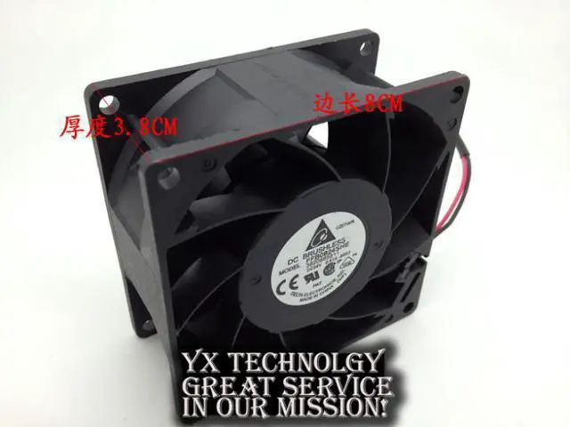 Alt view image 5 of 6 - Delta converter 8CM fan IPC 8038 24V 0.51A FFB0824SHE double ball 80*80*38mm
