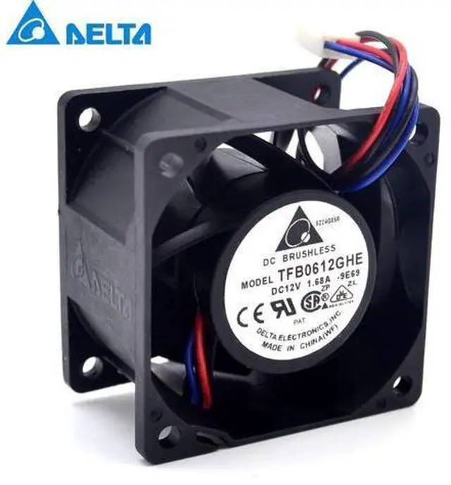 Main image of Delta 6038 6cm winds of fan 12V 1.68A TFB0612GHE-FOO supports gun 60*60*38mm