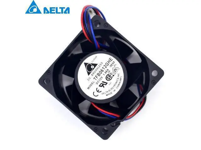 Alt view image 5 of 6 - Delta 6038 6cm winds of fan 12V 1.68A TFB0612GHE-FOO supports gun 60*60*38mm