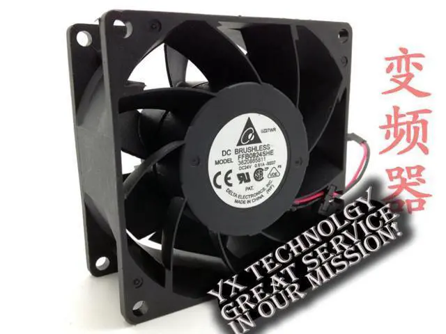 Alt view image 6 of 6 - Delta converter 8CM fan IPC 8038 24V 0.51A FFB0824SHE double ball 80*80*38mm