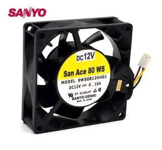Main image of 8cm 8025 server waterproof fan 9WS0812H401 12V 0.16A 80*80*5CM
