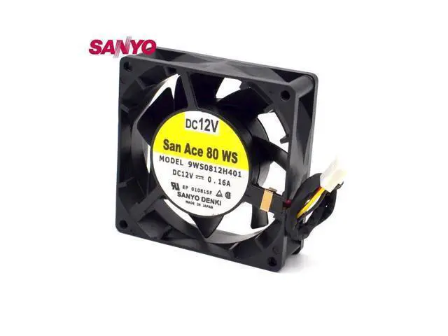 Alt view image 2 of 6 - 8cm 8025 server waterproof fan 9WS0812H401 12V 0.16A 80*80*5CM