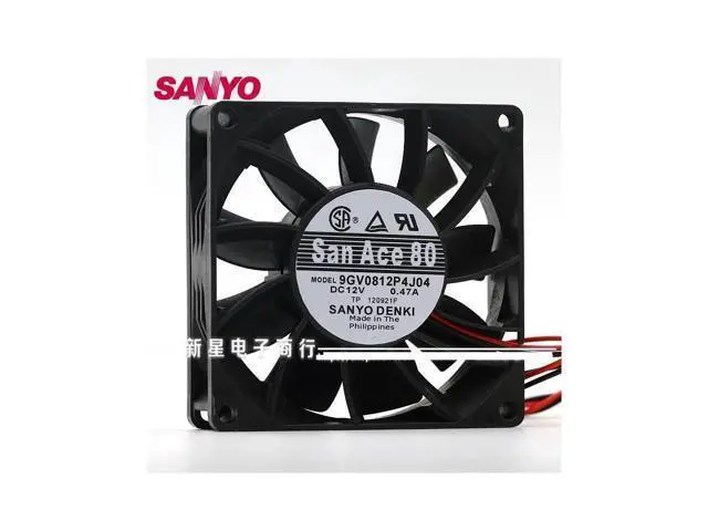 Main image of New 9GV0812P4J04 8025 12V 0.47A double ball-4-wire radiator fan air volume for 80*80*25mm